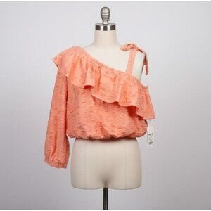 LC Lauren Conrad XXL One-Shoulder Top - coral Pink 3/4 Sleeve - Plus Size XXL